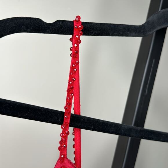 NWT MAC DUGGAL Red Embellished Plunge Neck Illusion Mermaid Gown Women’s - Picture 5 of 14